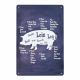 Decorative metal plaque PIG ANATOMY
