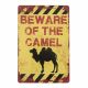 Dekorative Metallplakette BEWARE OF THE CAMEL