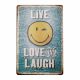 Dekorative Metallplakette LOVE AND LAUGH
