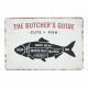 Dekorative Metallplakette THE BUTCHERS GUIDE FISH