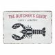 Tabliczka dekoracyjna metalowa THE BUTCHERS GUIDE LOBSTER