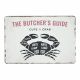 Tabliczka dekoracyjna metalowa THE BUTCHERS GUIDE CRAB